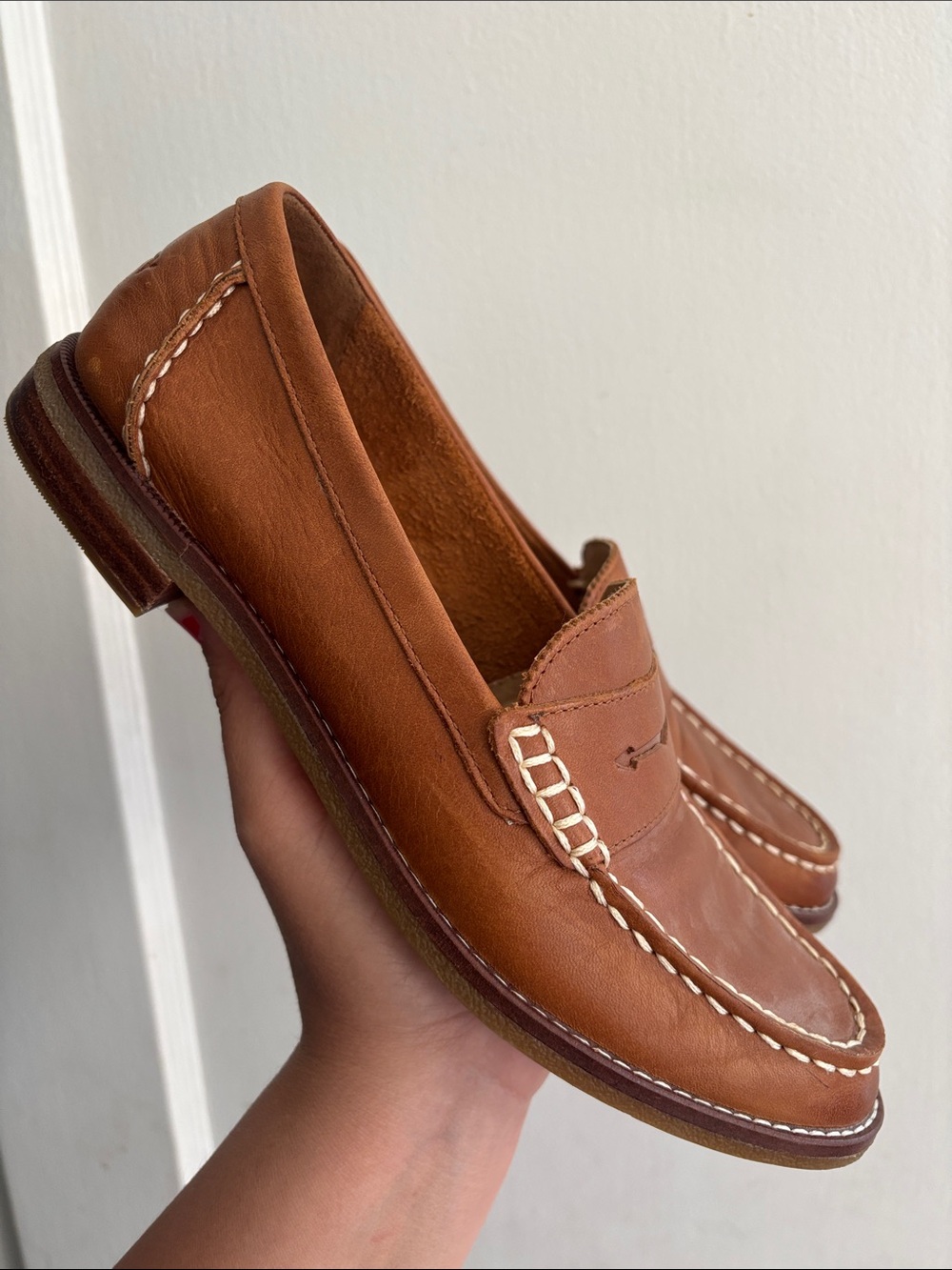 Sperry Women's Chestnut Brown Leather Penny Loafers - Picture 4 of 8